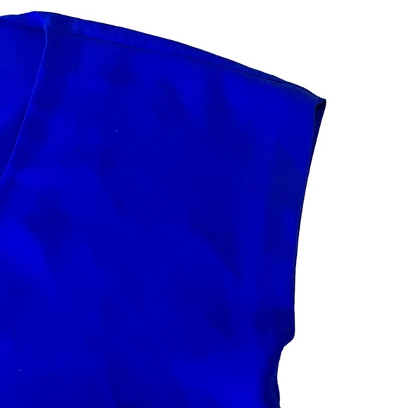 Diane Von Furstenberg Royal Blue Shell scoop Neck Blouse - Picture 3 of 4